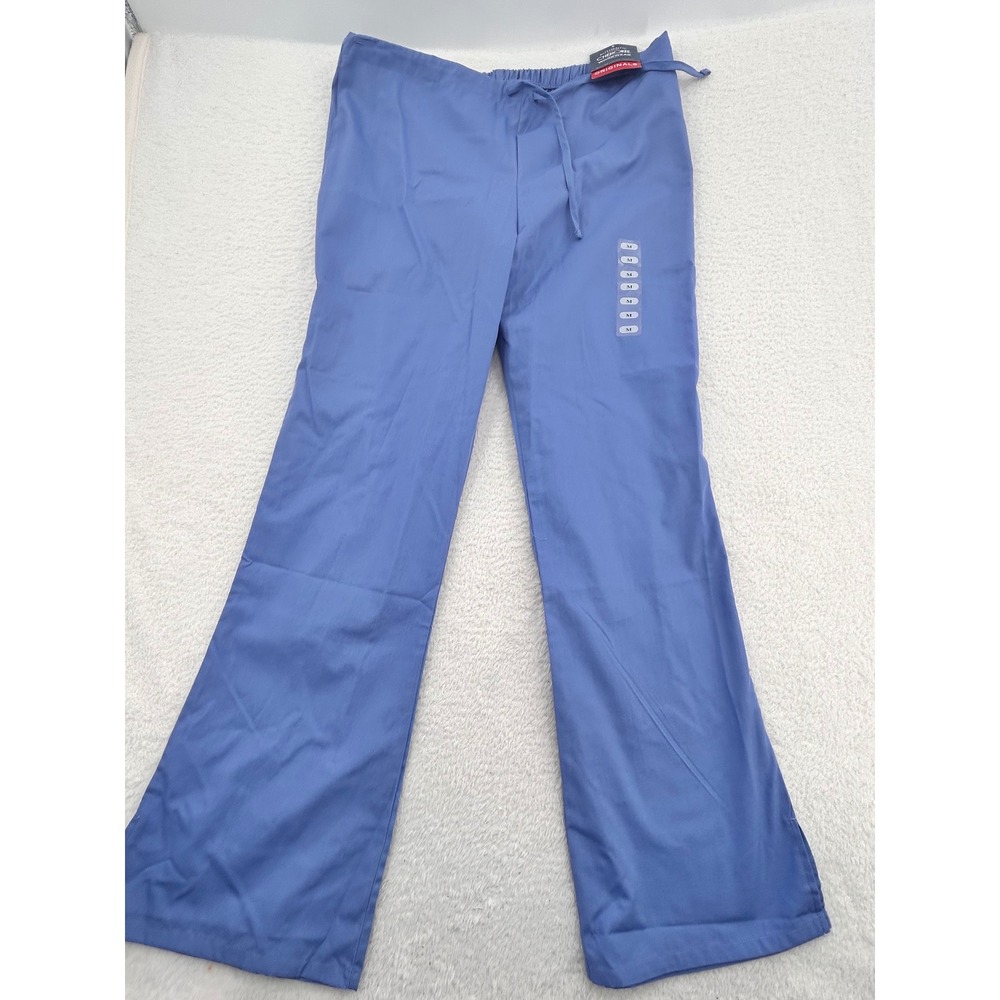 NEW Cherokee Workwear Originals Nursing Scrub Pants Medium Ceil Blue Drawstring
